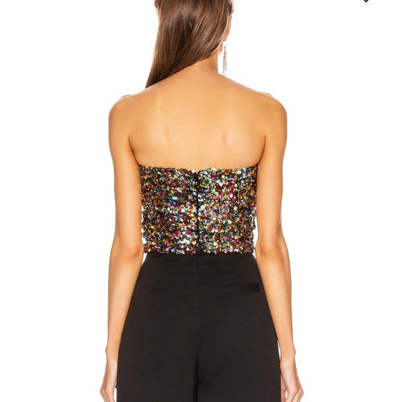 The Attico Sequin Cutout Strapless Crop Top Multicolor Size 40 (Small) - Picture 2 of 13